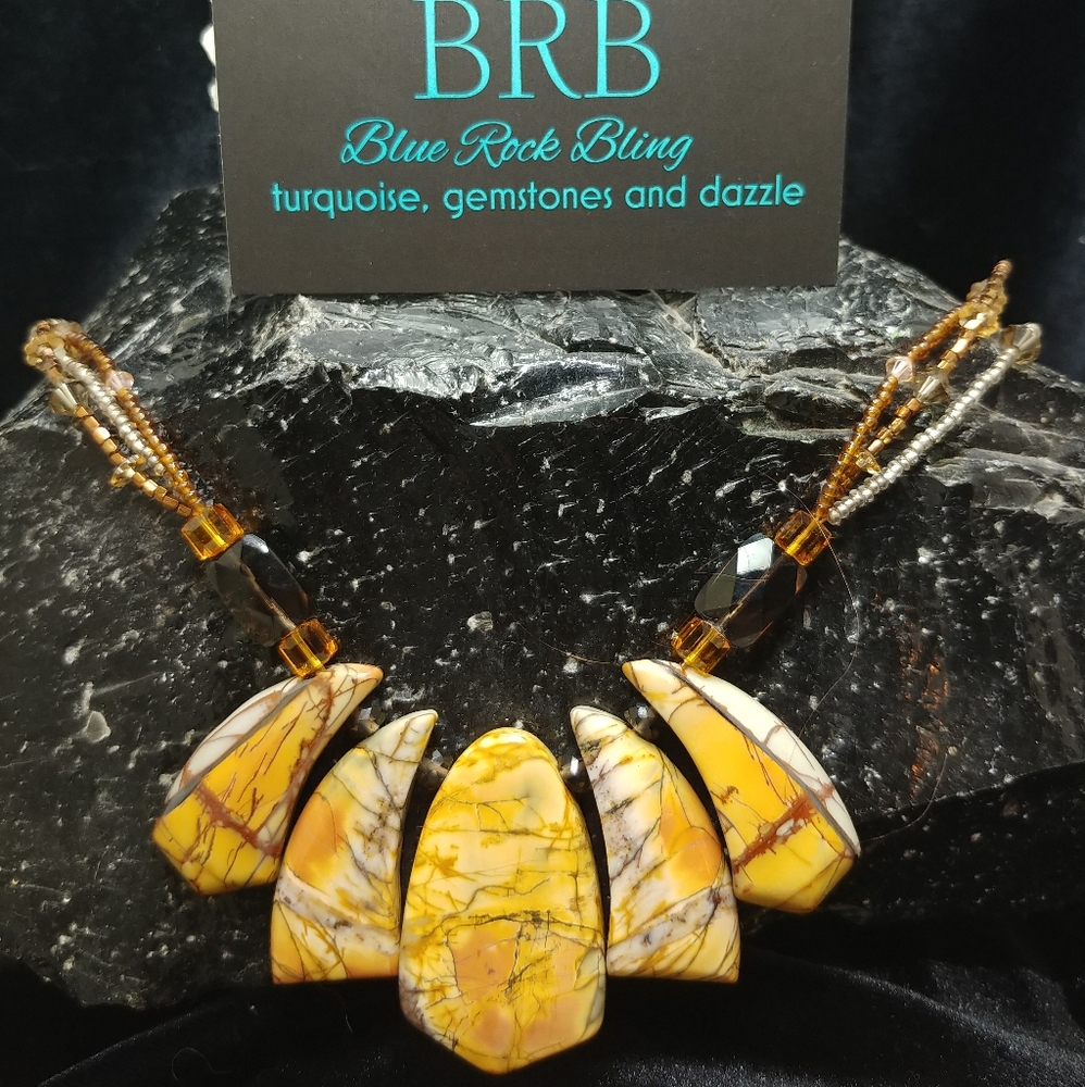 Picasso Jasper and brown Topaz Necklace